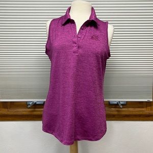L // Under Armour Magenta Sleeveless Golf Polo Shirt